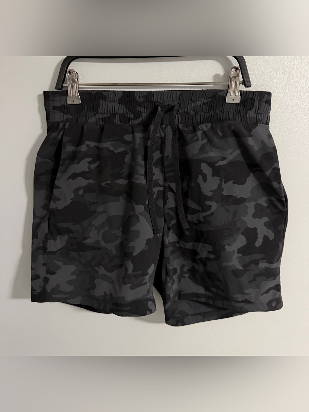 Tuff Athletics Black & Gray Camo Athletic Shorts